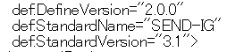 def:StandardName attribute is "SEND-IG".