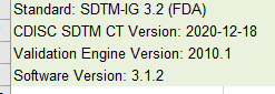 Settings Define-XML validation based on Data Standard SDTM-IG 3.2 (FDA):