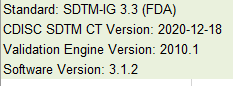 Settings Define-XML validation based on Data Standard SDTM-IG 3.3 (FDA)