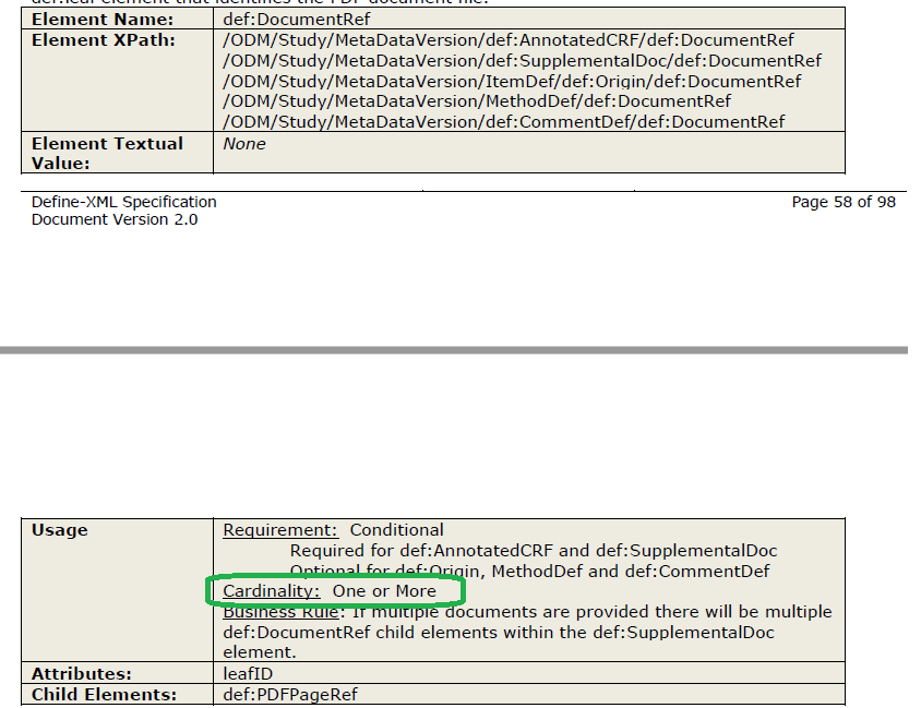 DocumentRef Cardinality