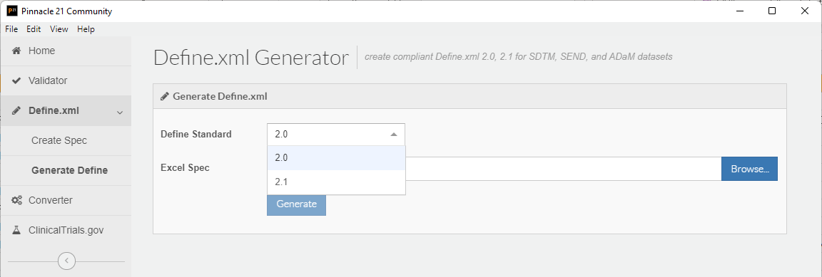 Define.xml Generator