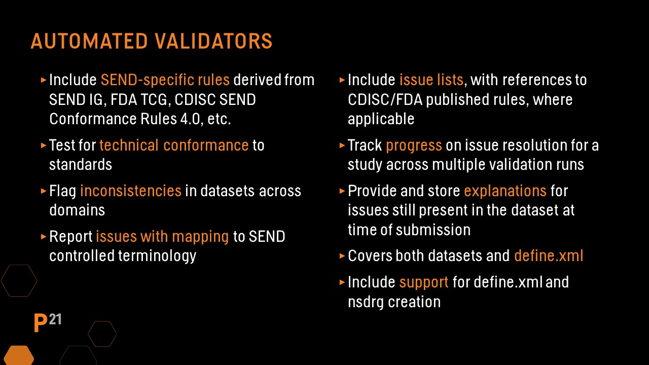 Key features in Automated Validators used for QC